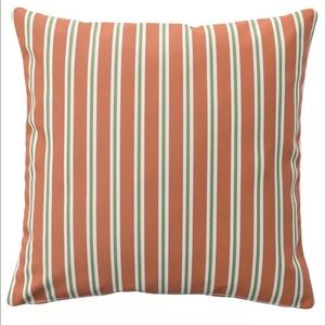 IKEA In/Outdoor FUNKON Pillow Cushion Covers 20"x20" Orange with Green Stripes!